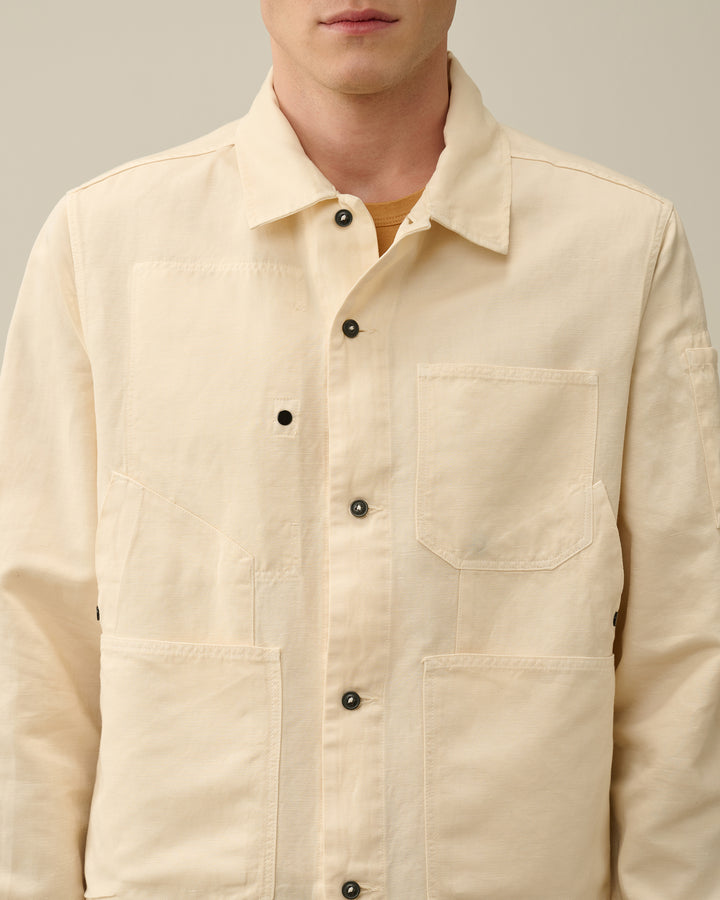 Cotton/Linen Overshirt - Pistachio shell