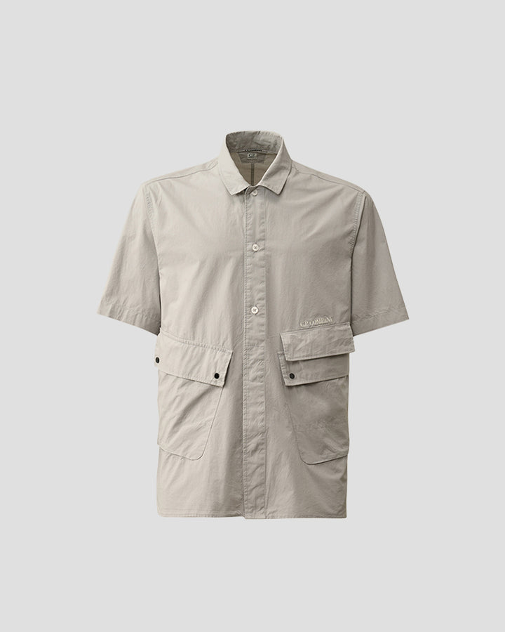 Cotton Poeplin Pocket Shirt - Drizzle