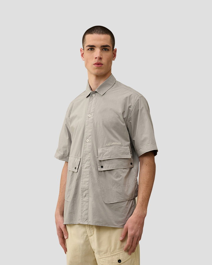 Cotton Poeplin Pocket Shirt - Drizzle