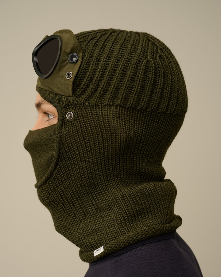 Extra Fine Merino Wool Goggle Balaclava - IVY GREEN