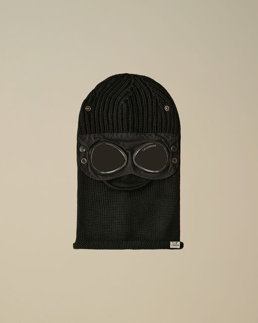 Extra Fine Merino Wool Goggle Balaclava - BLACK