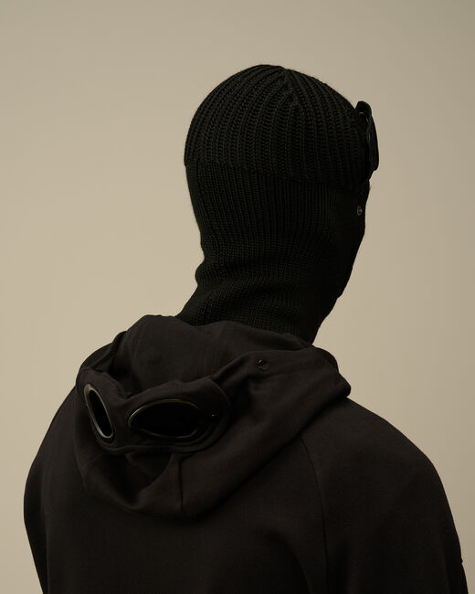 Extra Fine Merino Wool Goggle Balaclava - BLACK