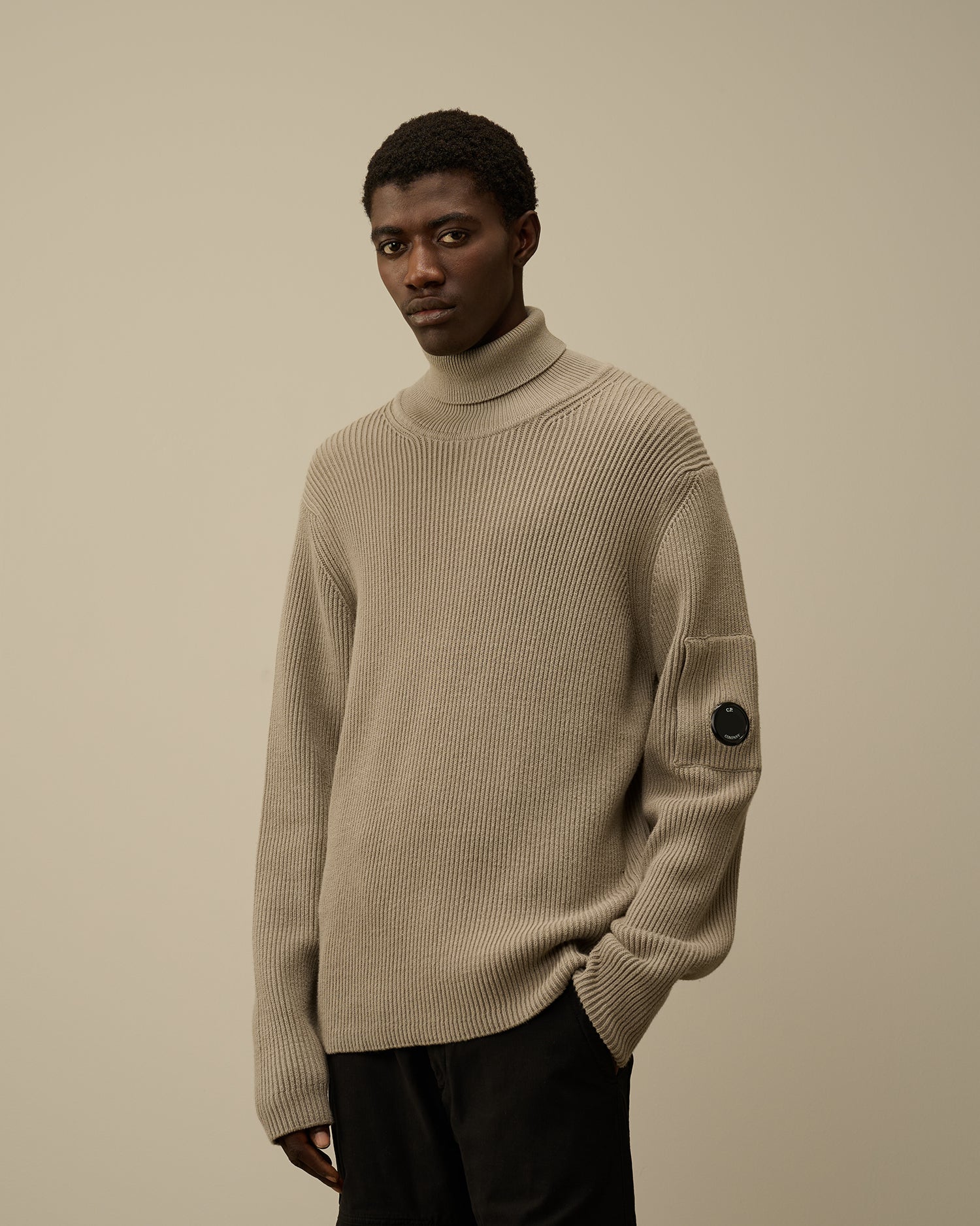 Full Rib Turtleneck Knit Vintage khaki MENS