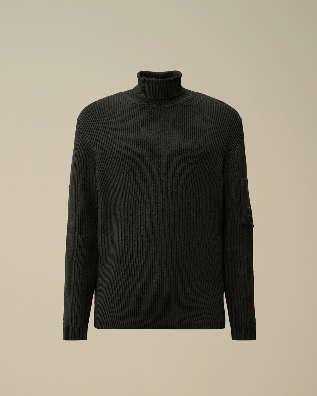 Full Rib Turtleneck Knit - BLACK SAND