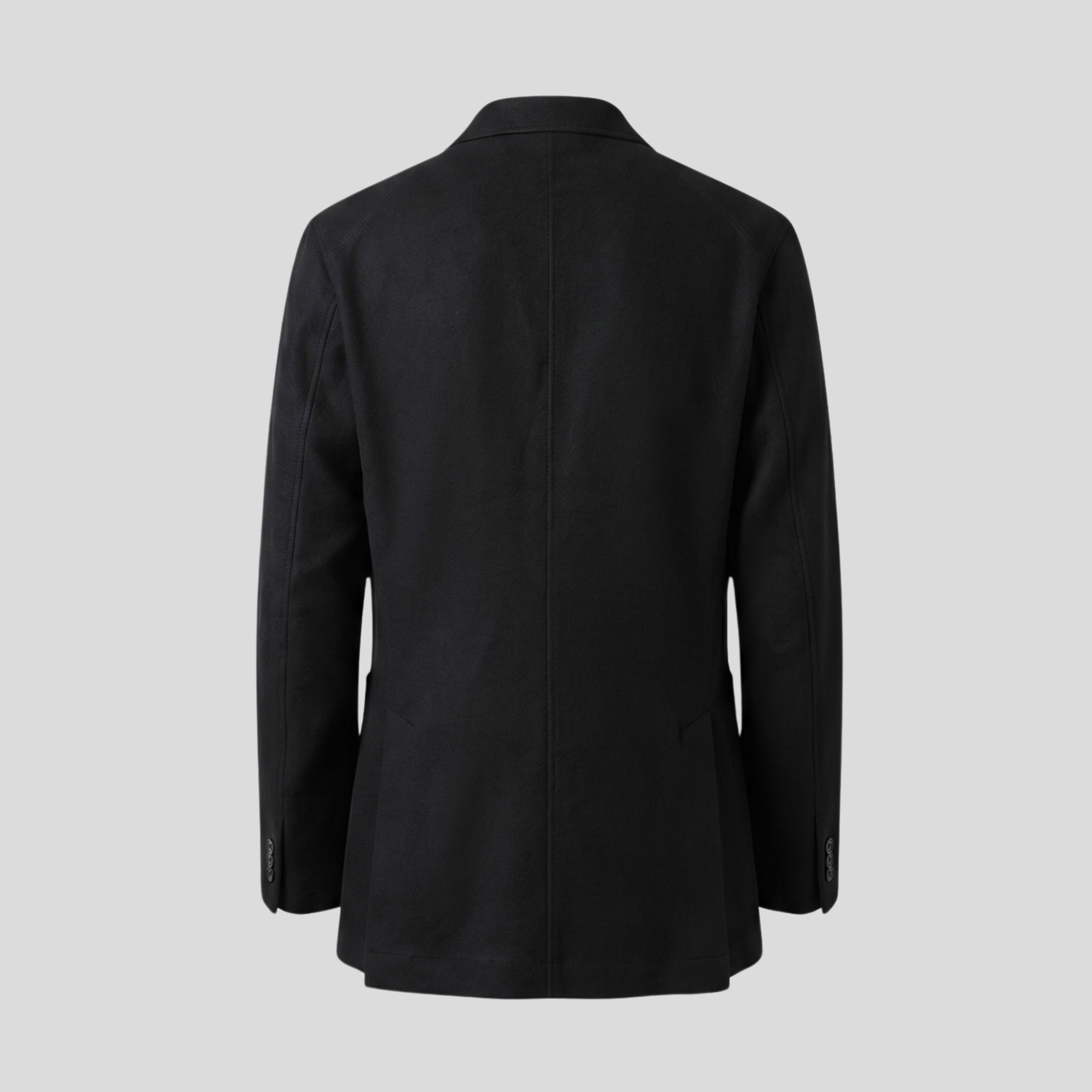 DOUBLE-BREASTED WOOL BLAZER - BLACK