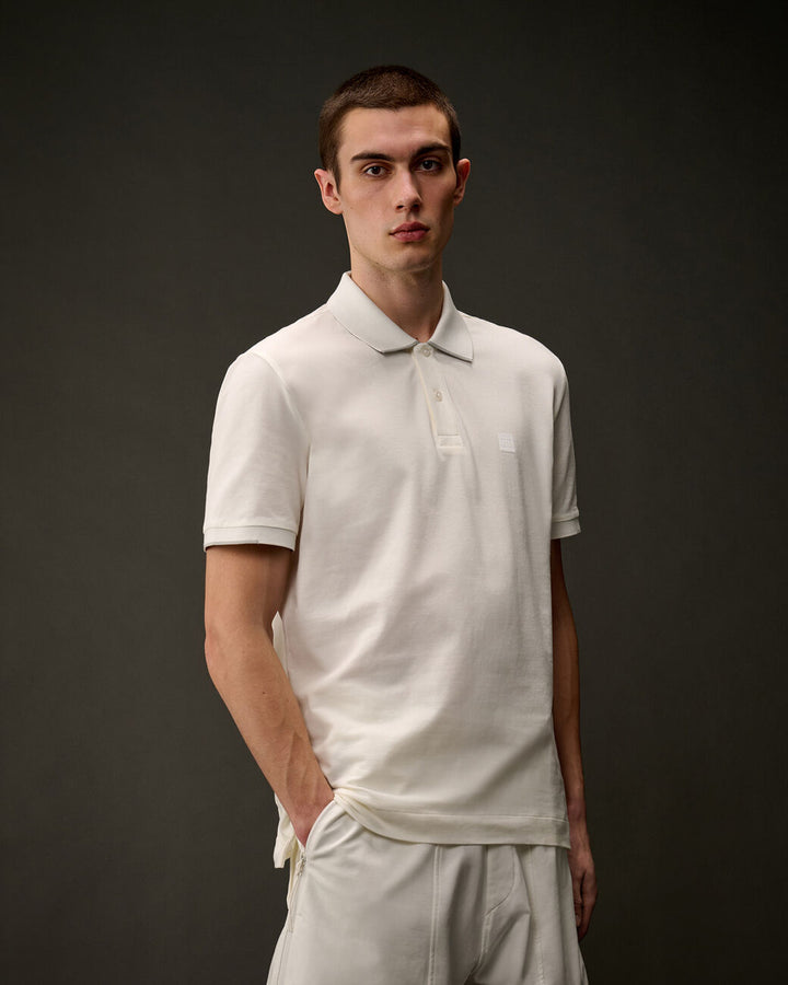 The metropolis series stretch piquet polo - Gauze white