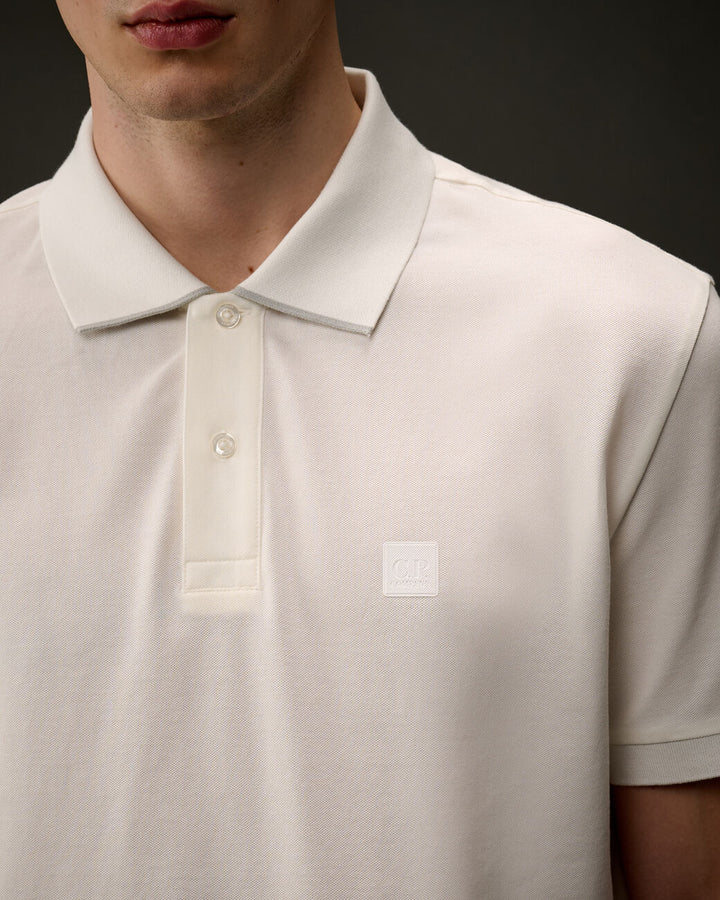 The metropolis series stretch piquet polo - Gauze white