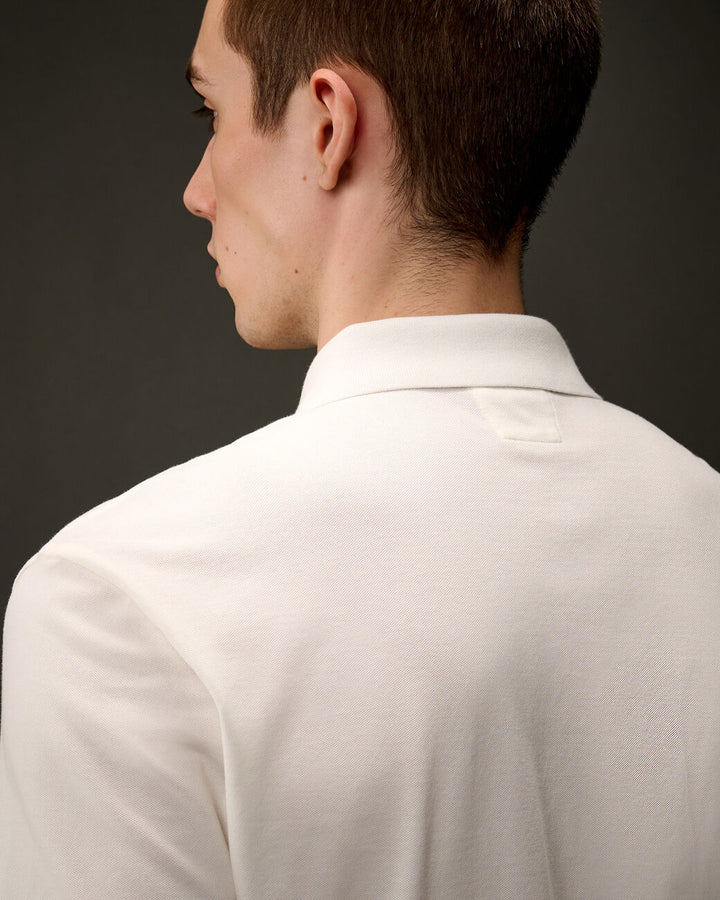The metropolis series stretch piquet polo - Gauze white