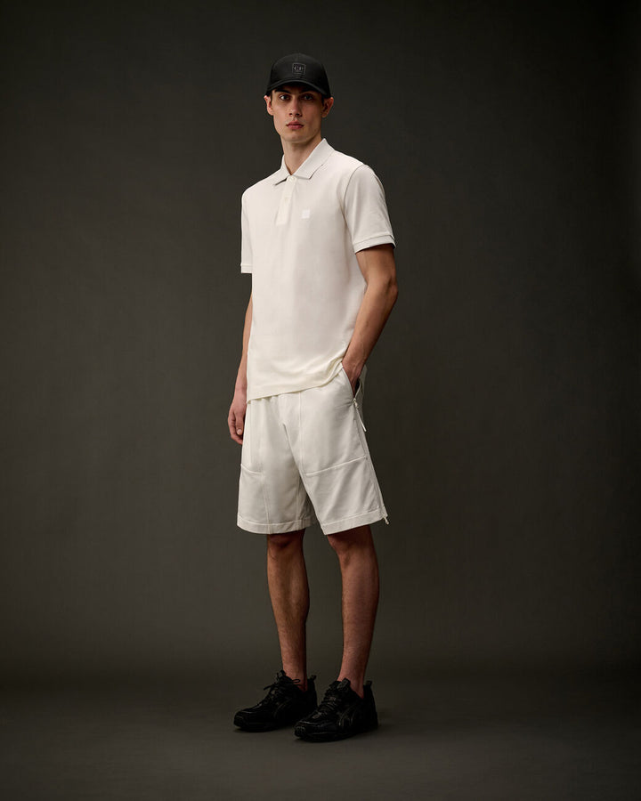 The metropolis series stretch piquet polo - Gauze white