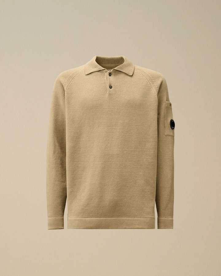 Chenille Cotton Polo Knit - Vintage khaki