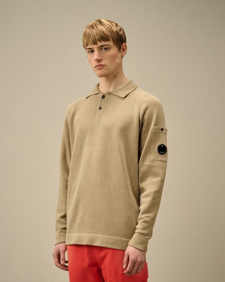 Chenille Cotton Polo Knit - Vintage khaki