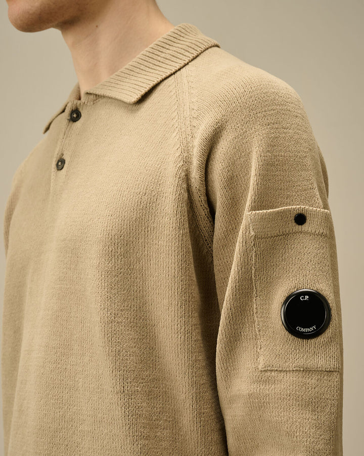 Chenille Cotton Polo Knit - Vintage khaki
