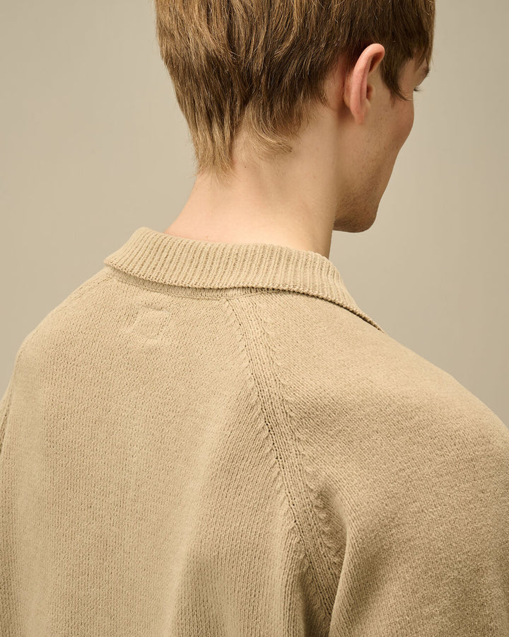 Chenille Cotton Polo Knit - Vintage khaki