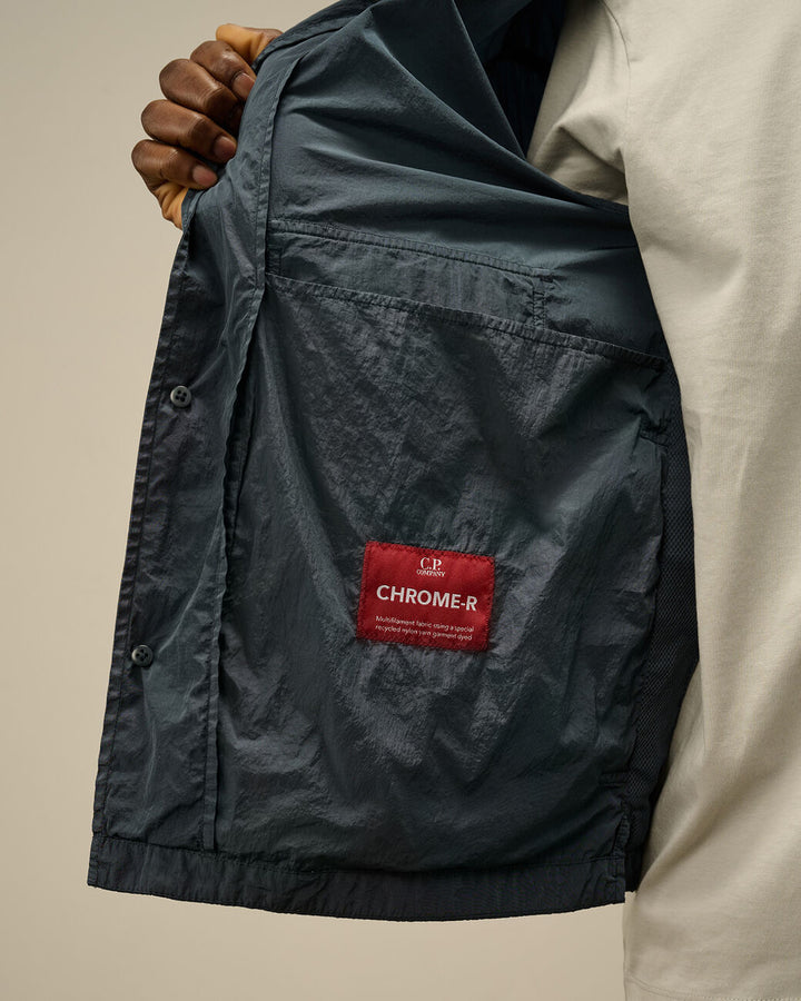 Chrome-R Full Button Overshirt - India Ink