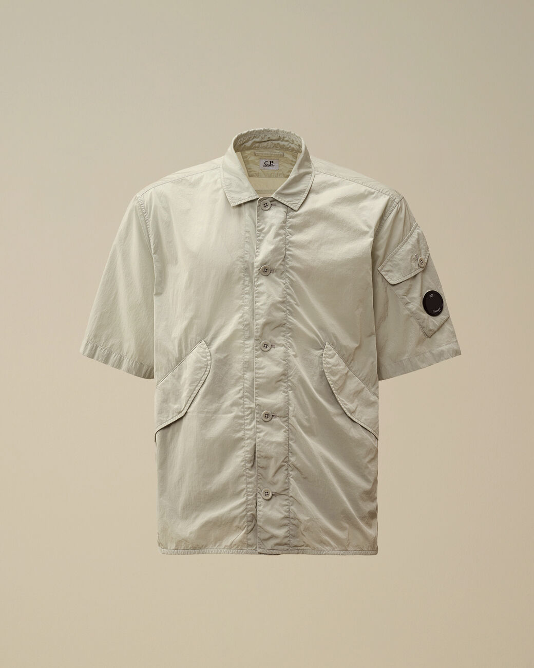 Chrome-R Short Sleeve Overshirt - Blue fox-grey