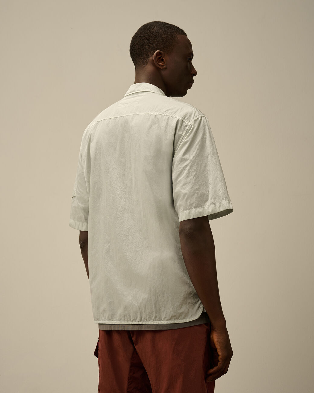 Chrome-R Short Sleeve Overshirt - Blue fox-grey