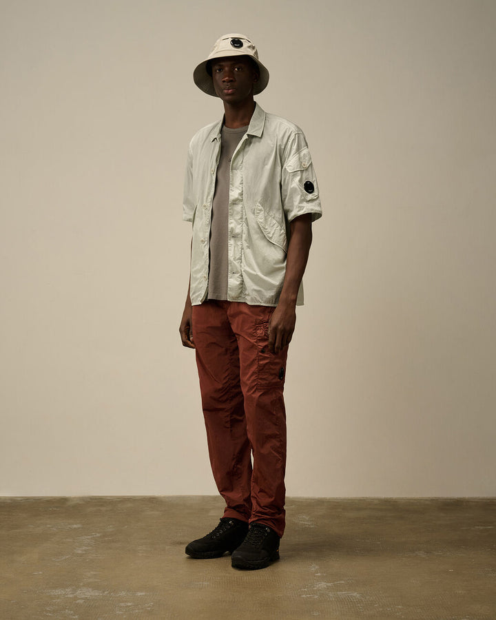 Chrome-R Short Sleeve Overshirt - Blue fox-grey