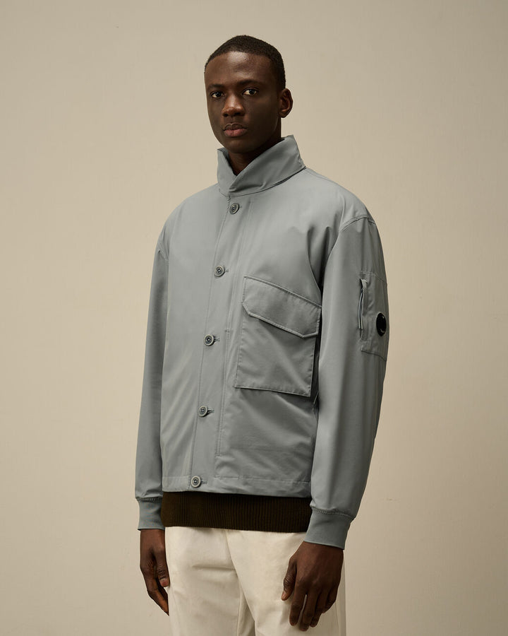 Pro-Tek Buttoned Hooded Jacket - Stormy weather blue