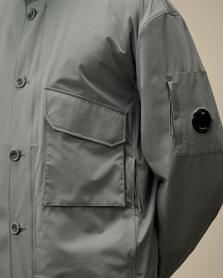 Pro-Tek Buttoned Hooded Jacket - Stormy weather blue