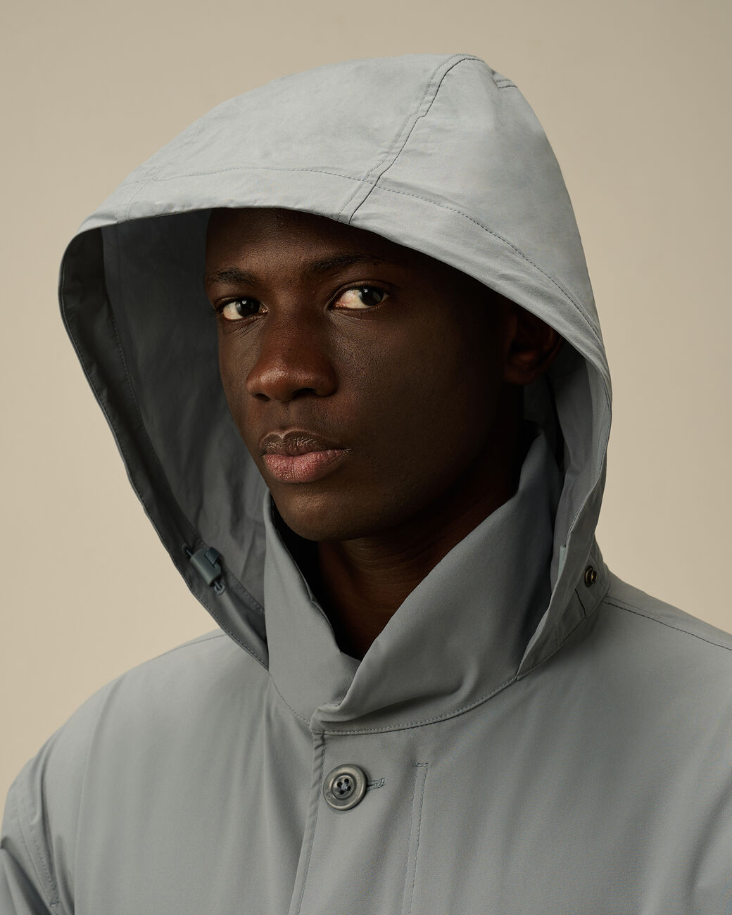 Pro-Tek Buttoned Hooded Jacket - Stormy weather blue