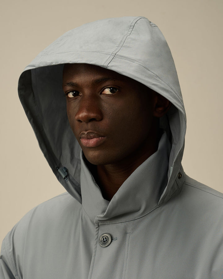 Pro-Tek Buttoned Hooded Jacket - Stormy weather blue