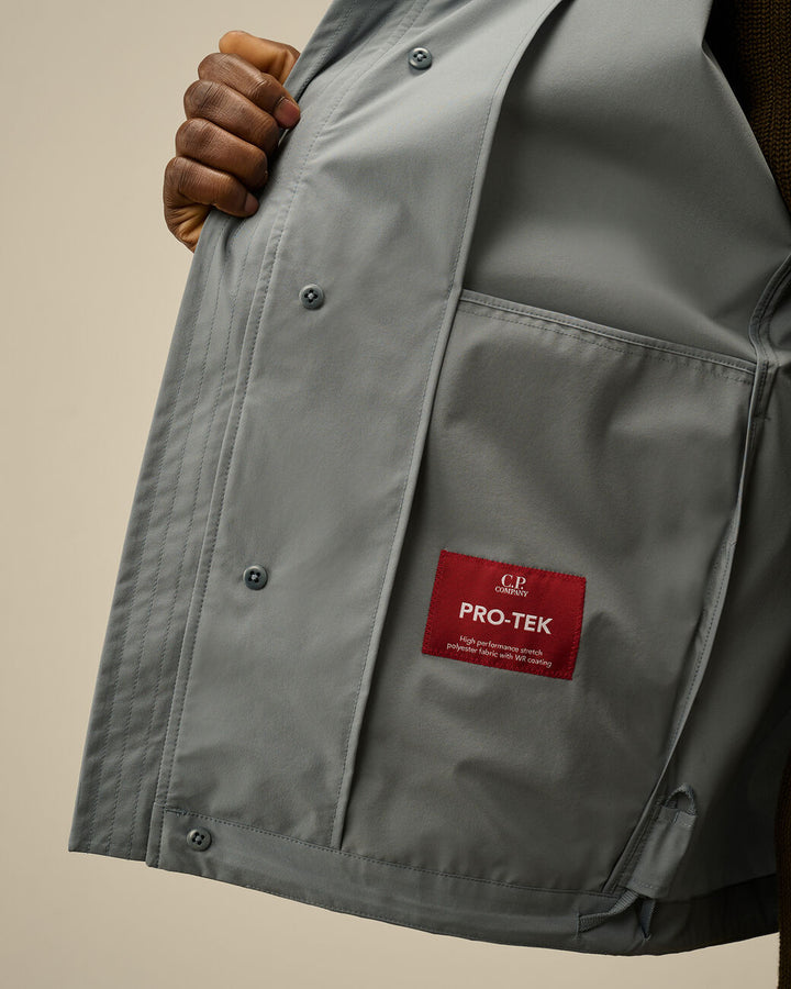 Pro-Tek Buttoned Hooded Jacket - Stormy weather blue