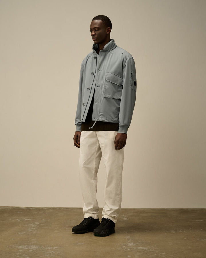 Pro-Tek Buttoned Hooded Jacket - Stormy weather blue