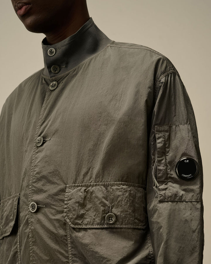 Chrome-R Full Button Jacket - Smoked pearl
