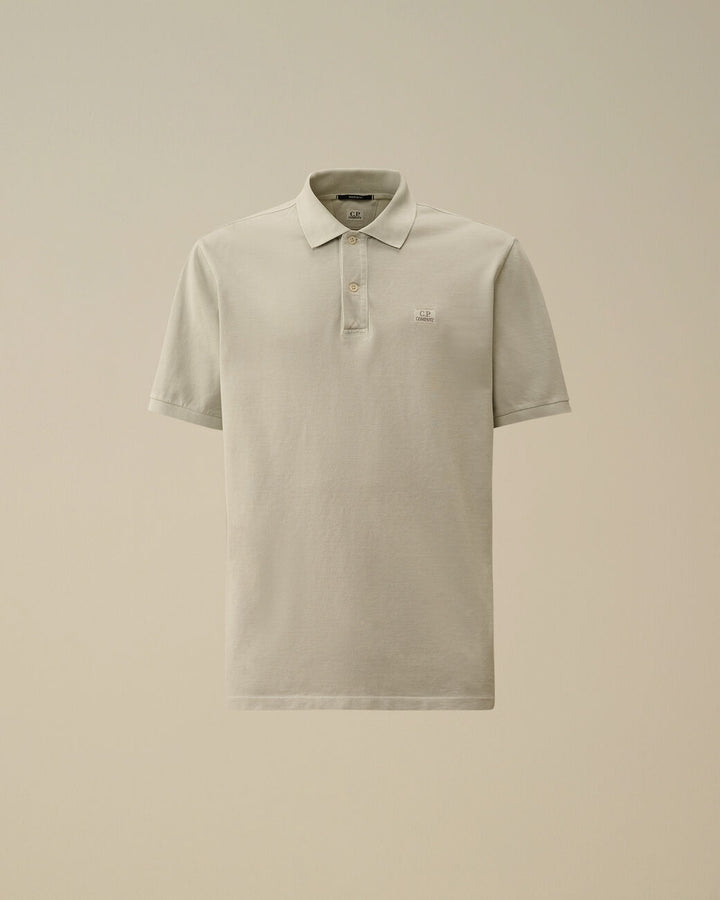 24/1 Piquet Logo Polo - Blue fox grey