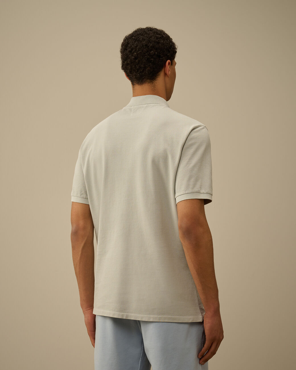 24/1 Piquet Logo Polo - Blue fox grey