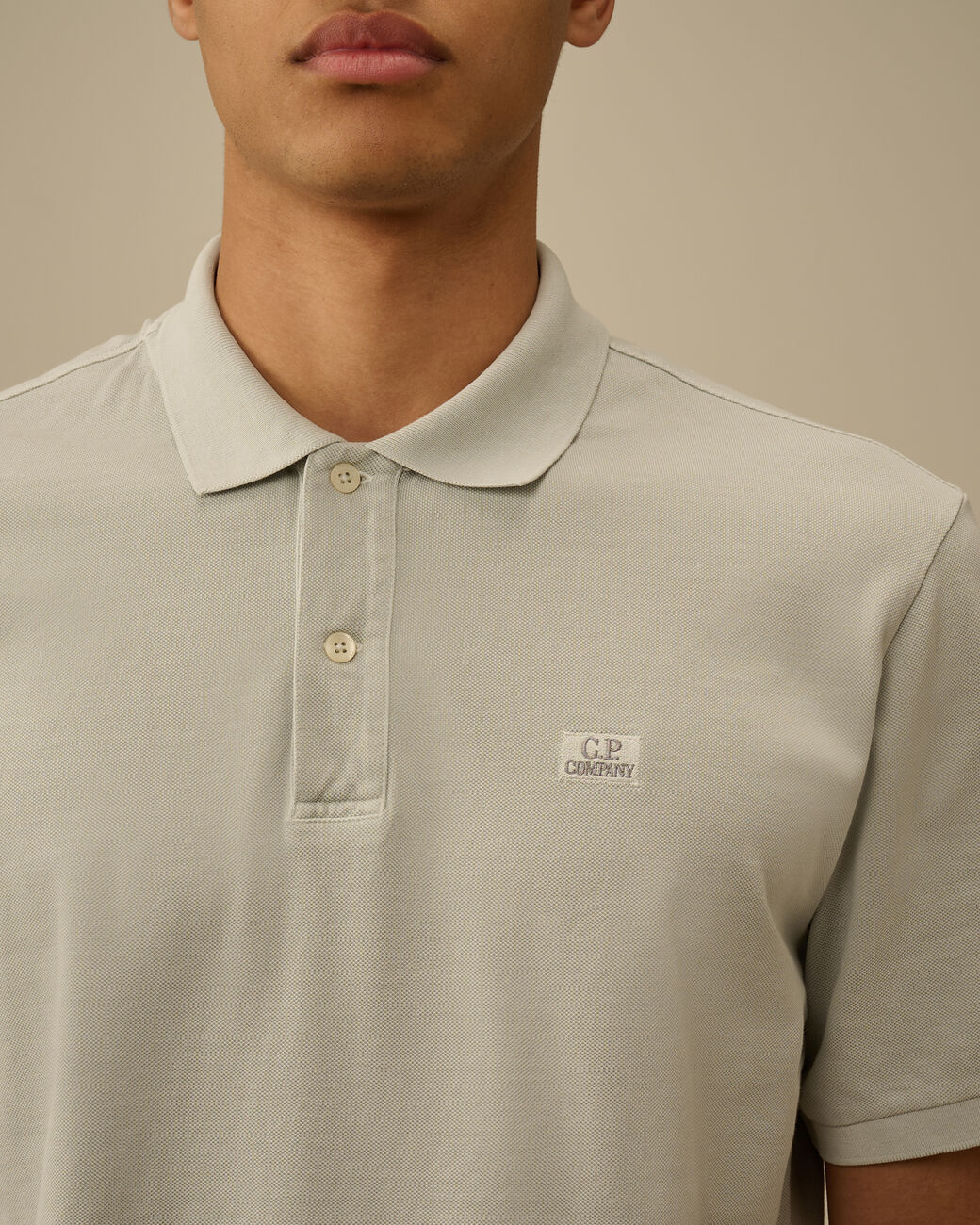 24/1 Piquet Logo Polo - Blue fox grey
