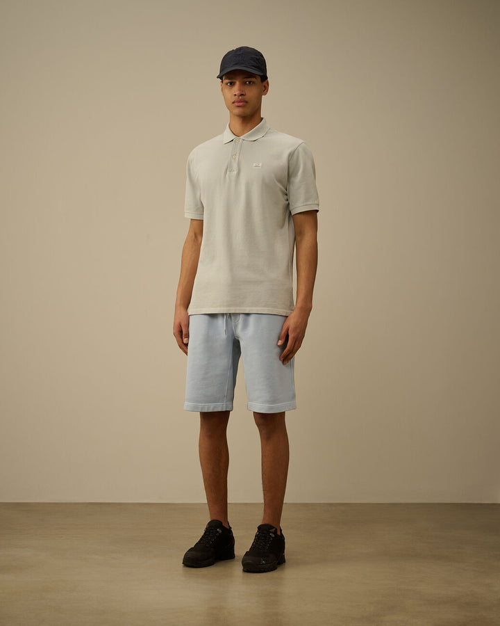 24/1 Piquet Logo Polo - Blue fox grey