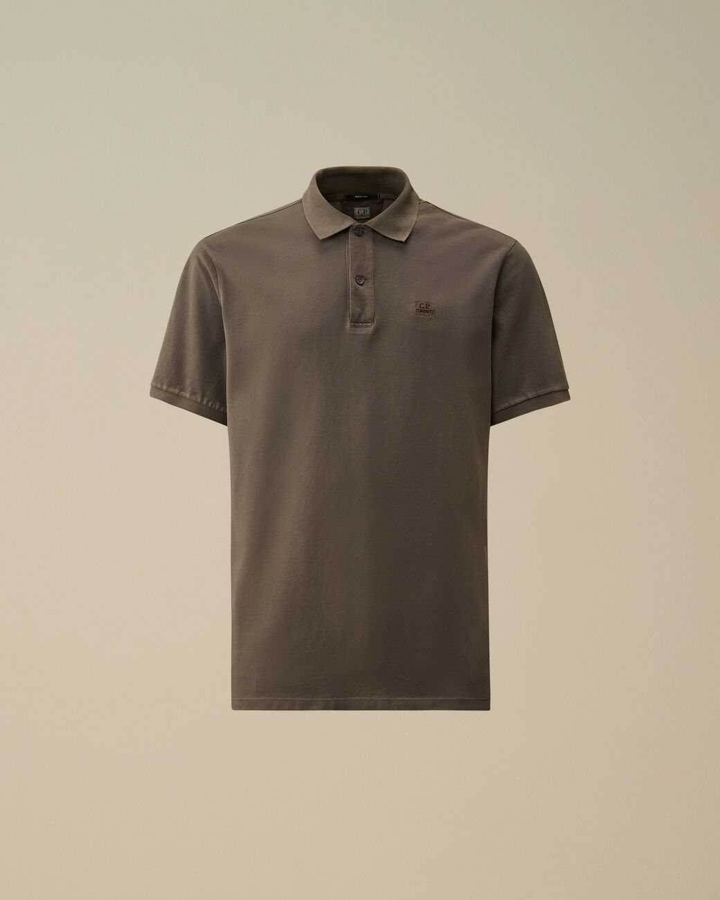 24/1 Piquet Logo Polo - Smoked pearl