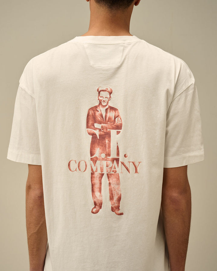 30/1 Jersey Logo T-Shirt - Gauze white