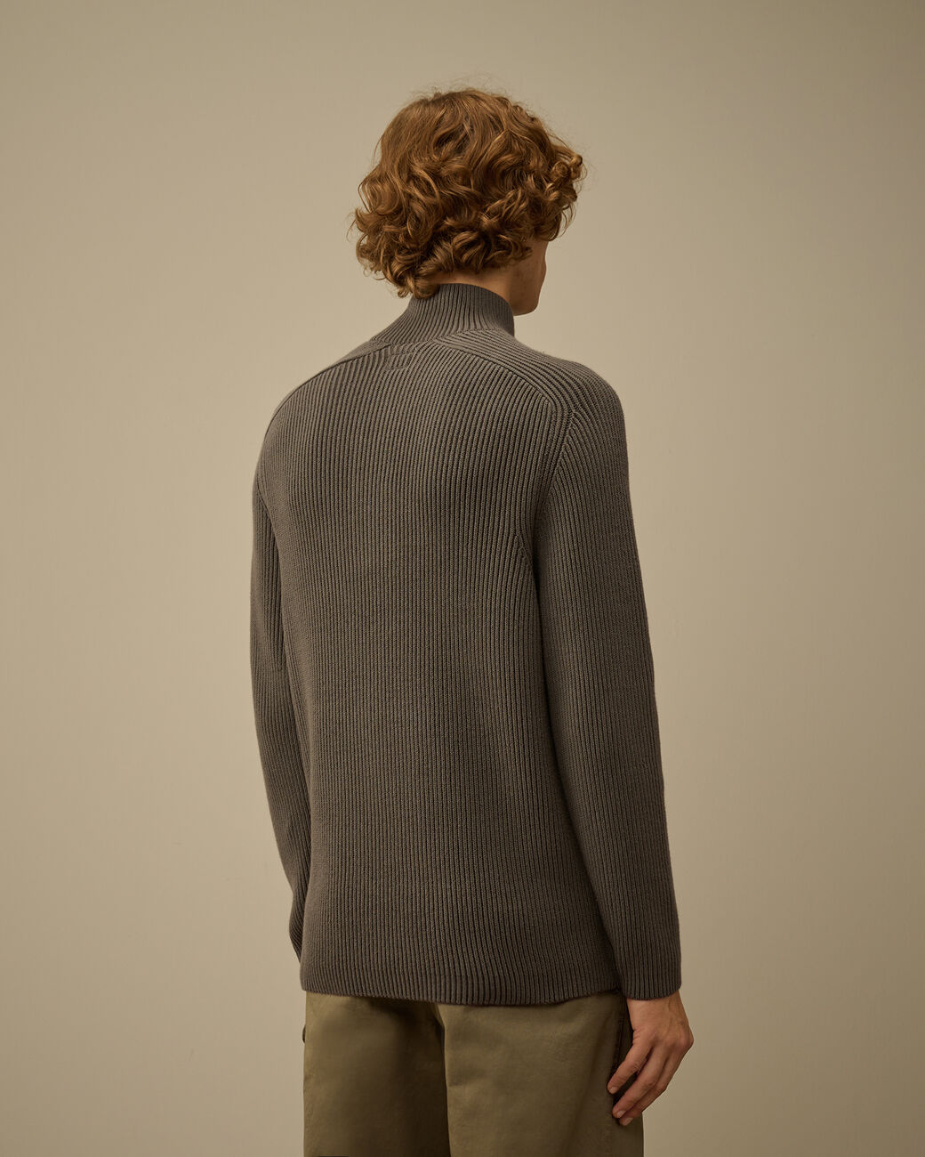 RIB HALF BUTTON SWEATER