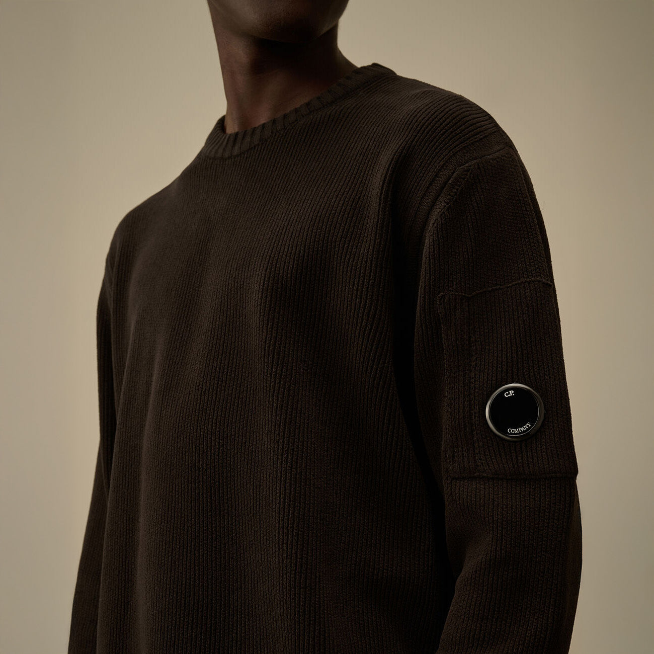 CHENILLE CREWNECK SWEATER - BLACK