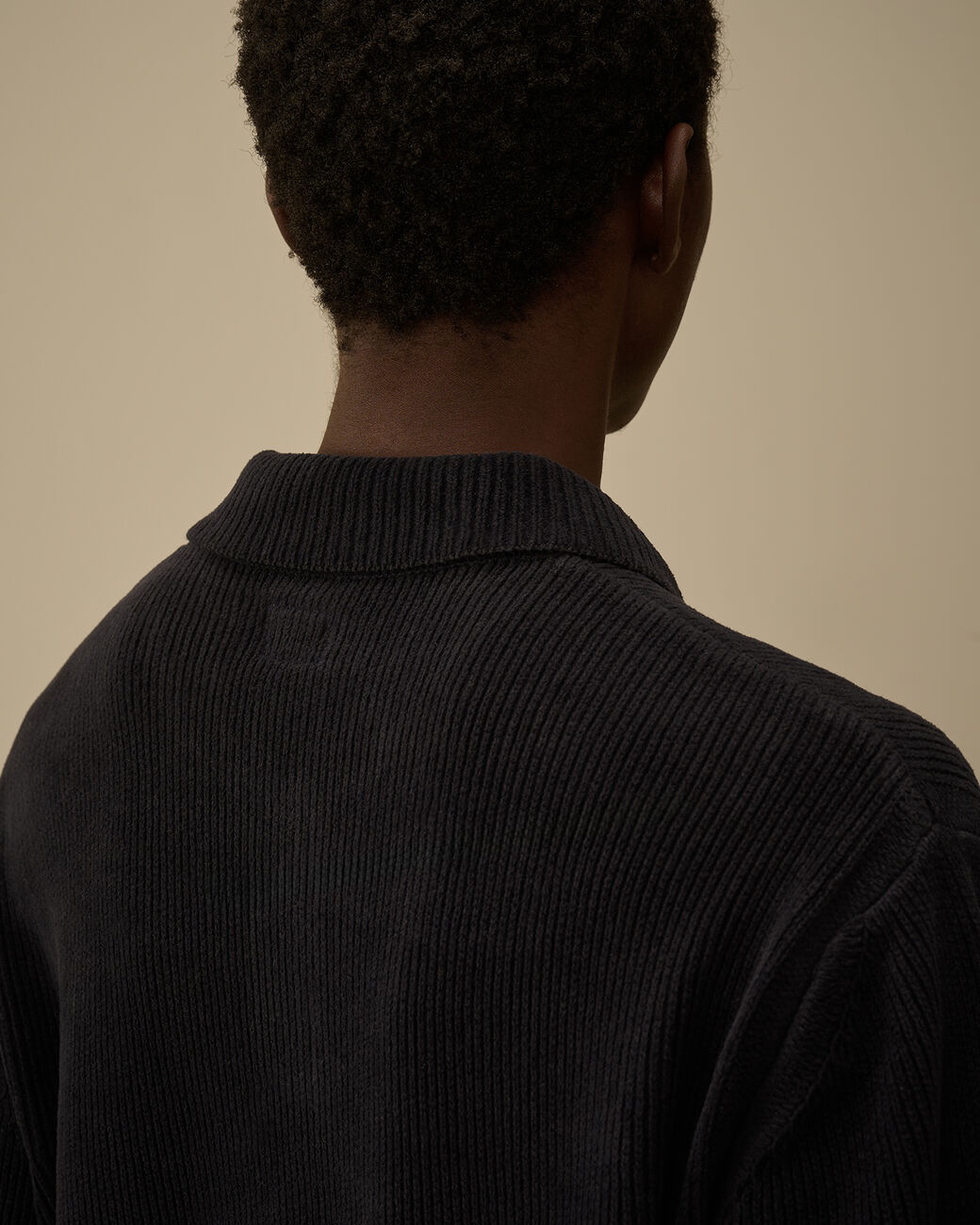 CHENILLE POLO SWEATER