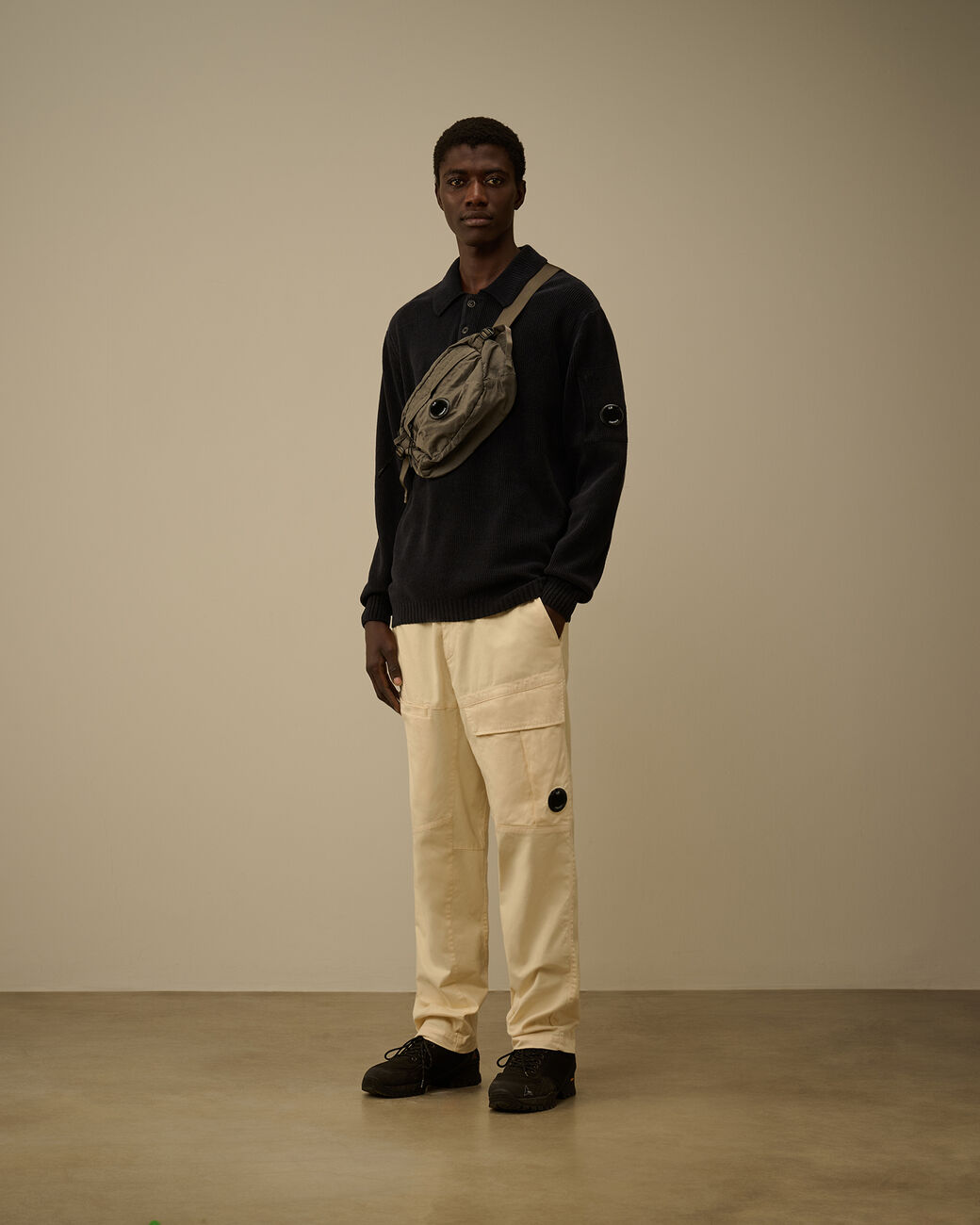 CHENILLE POLO SWEATER