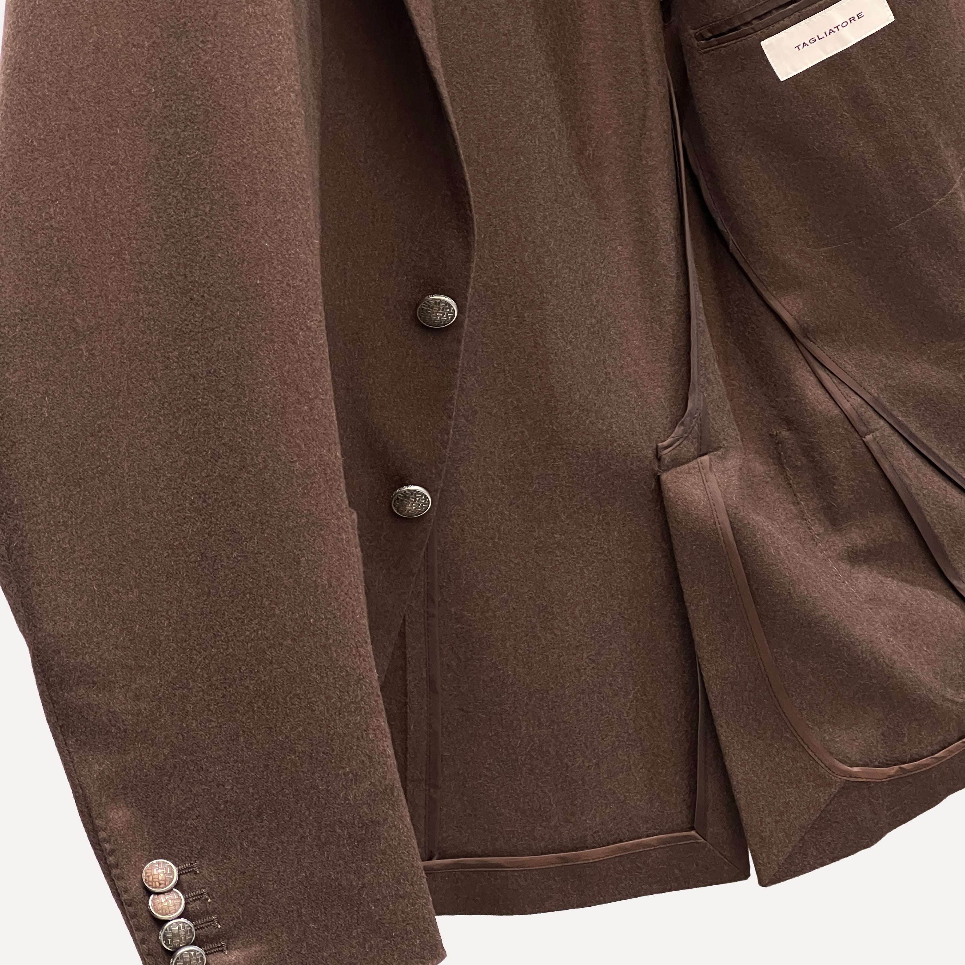 SINGLE BREASTED BLAZER - BROWN