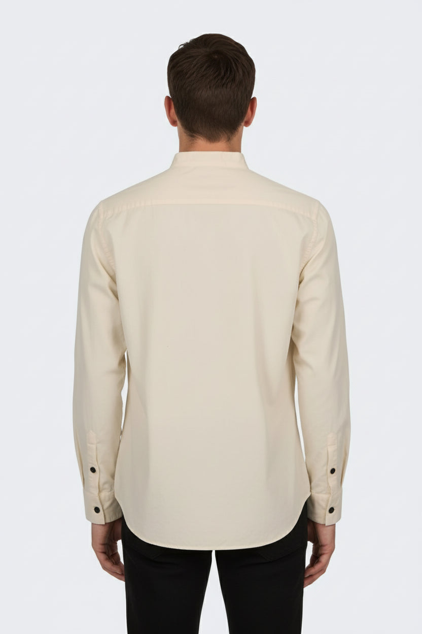 CHEMISE À COL ÉTROIT HANNES ROETHER - LAIT