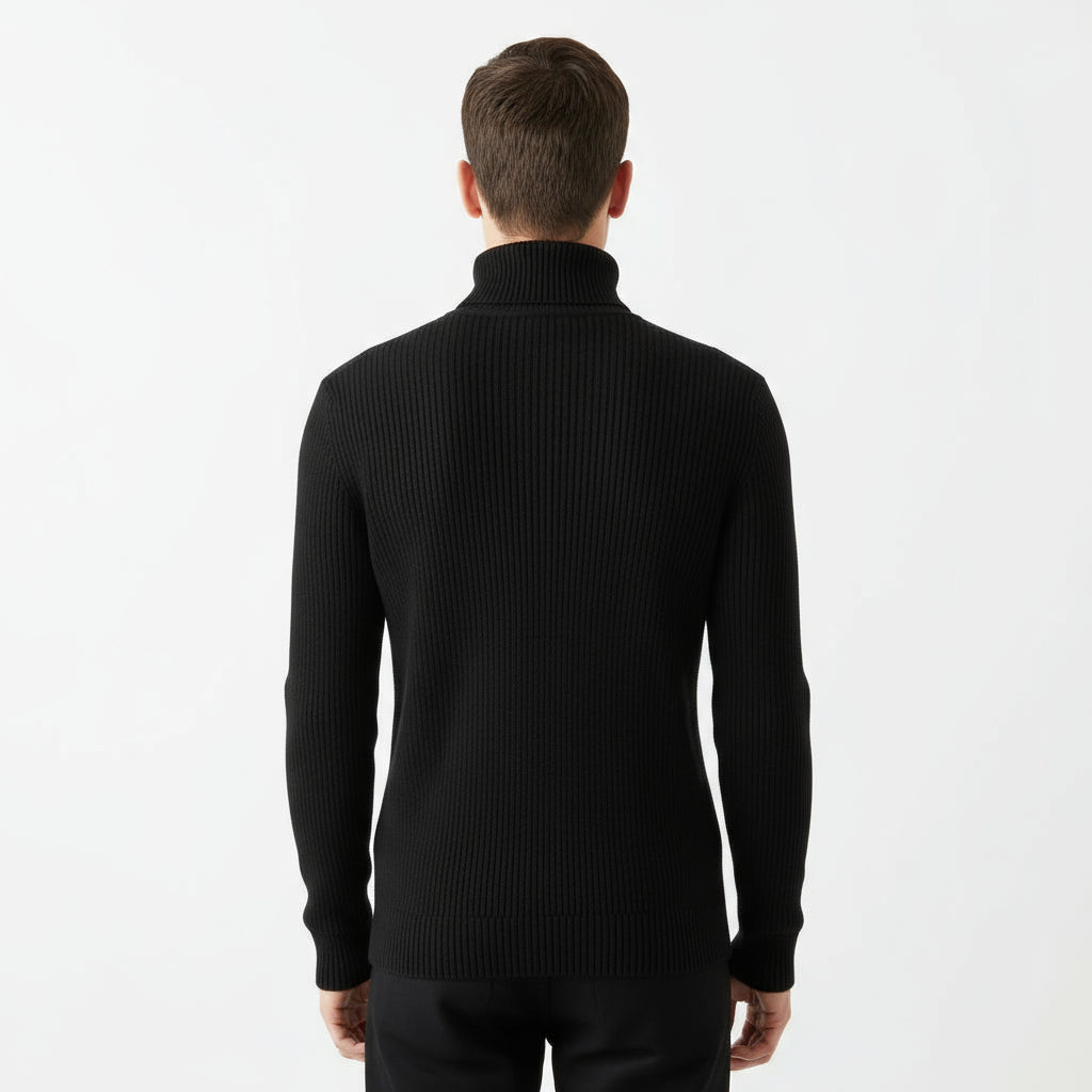 HANNES ROETHER ROLL NECK SWEATER - BLACK