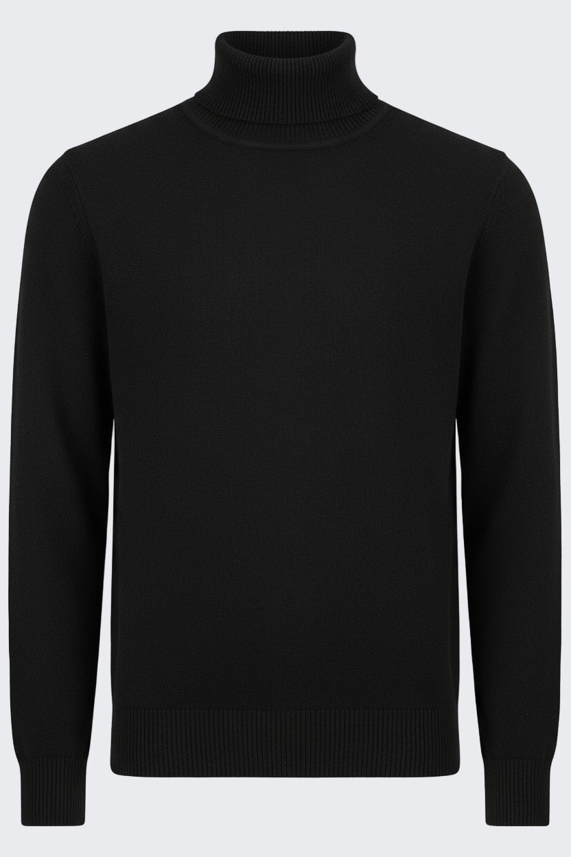 HANNES ROETHER ROLL NECK SWEATER - BLACK