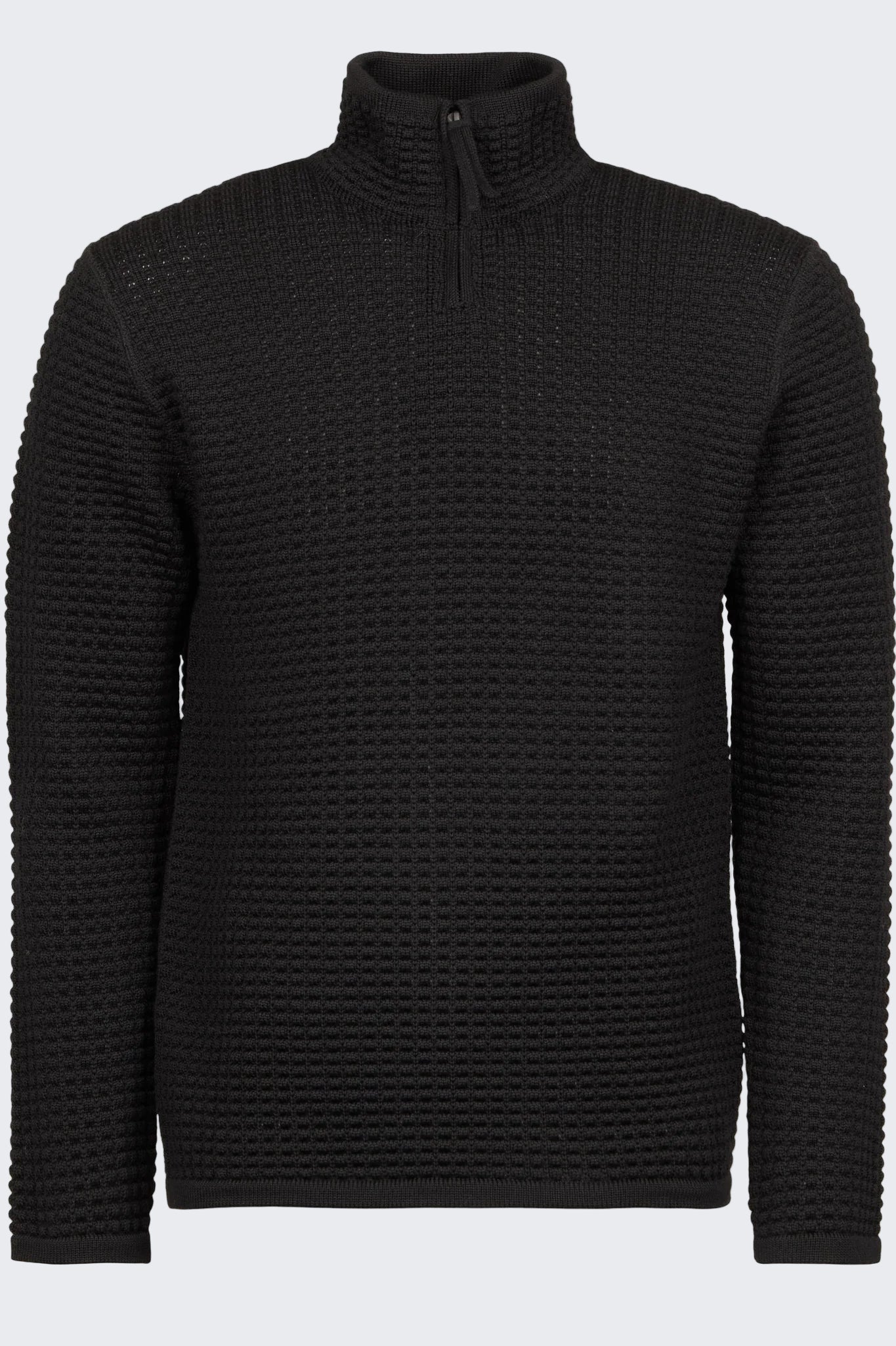 HANNES ROETHER WOOL CREW NECK SWEATER - BLACK