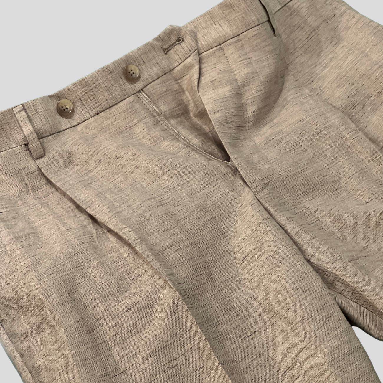 LINEN BLEND TROUSERS - BEIGE
