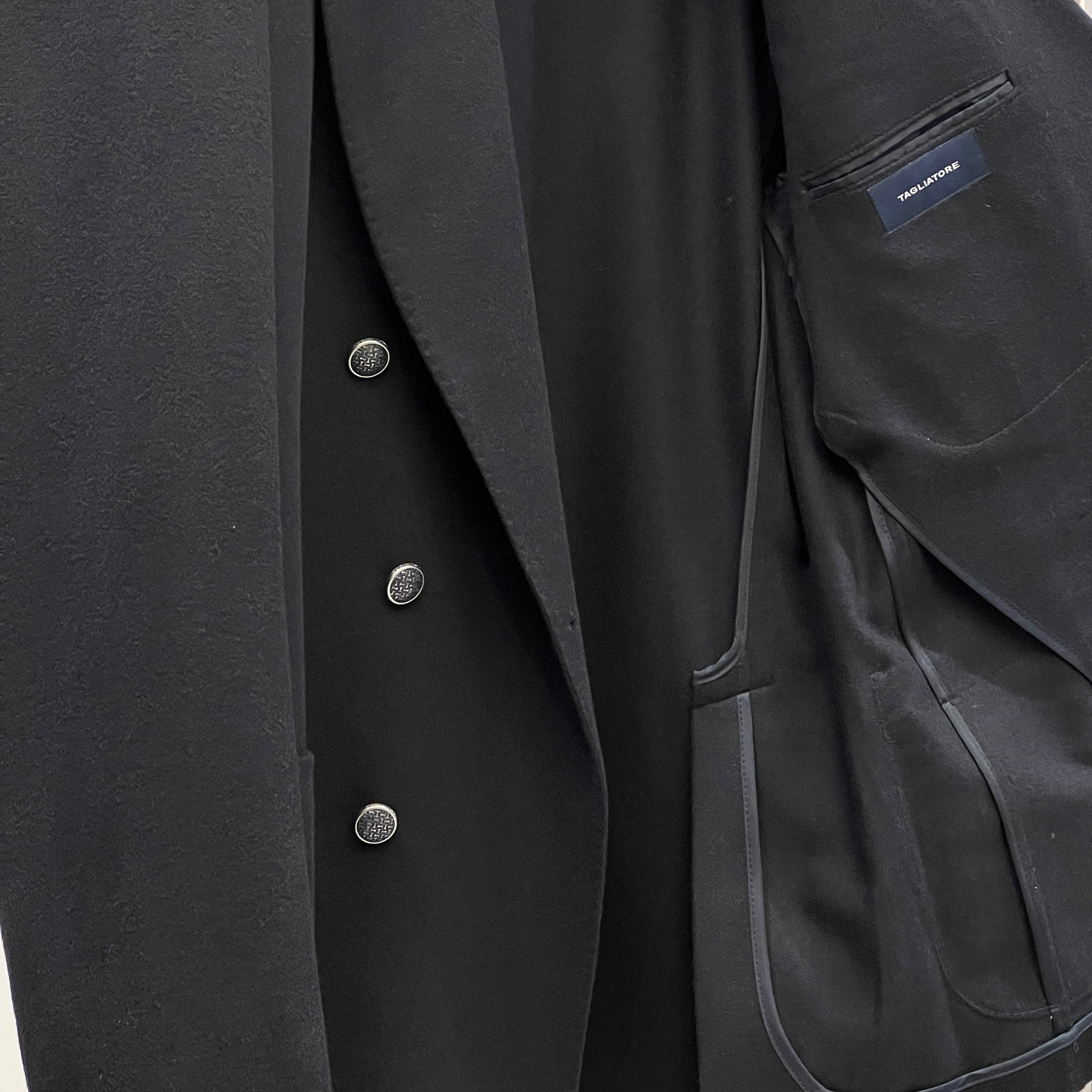 DOUBLE BREASTED BLEND BLAZER - DARK NAVY