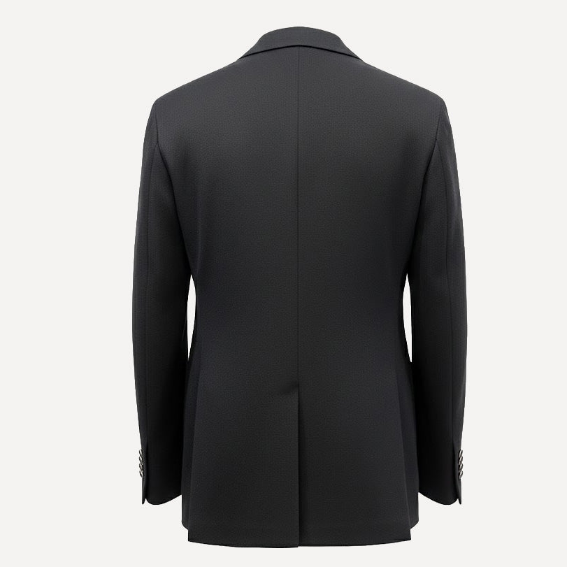 DOUBLE BREASTED BLEND BLAZER - DARK NAVY