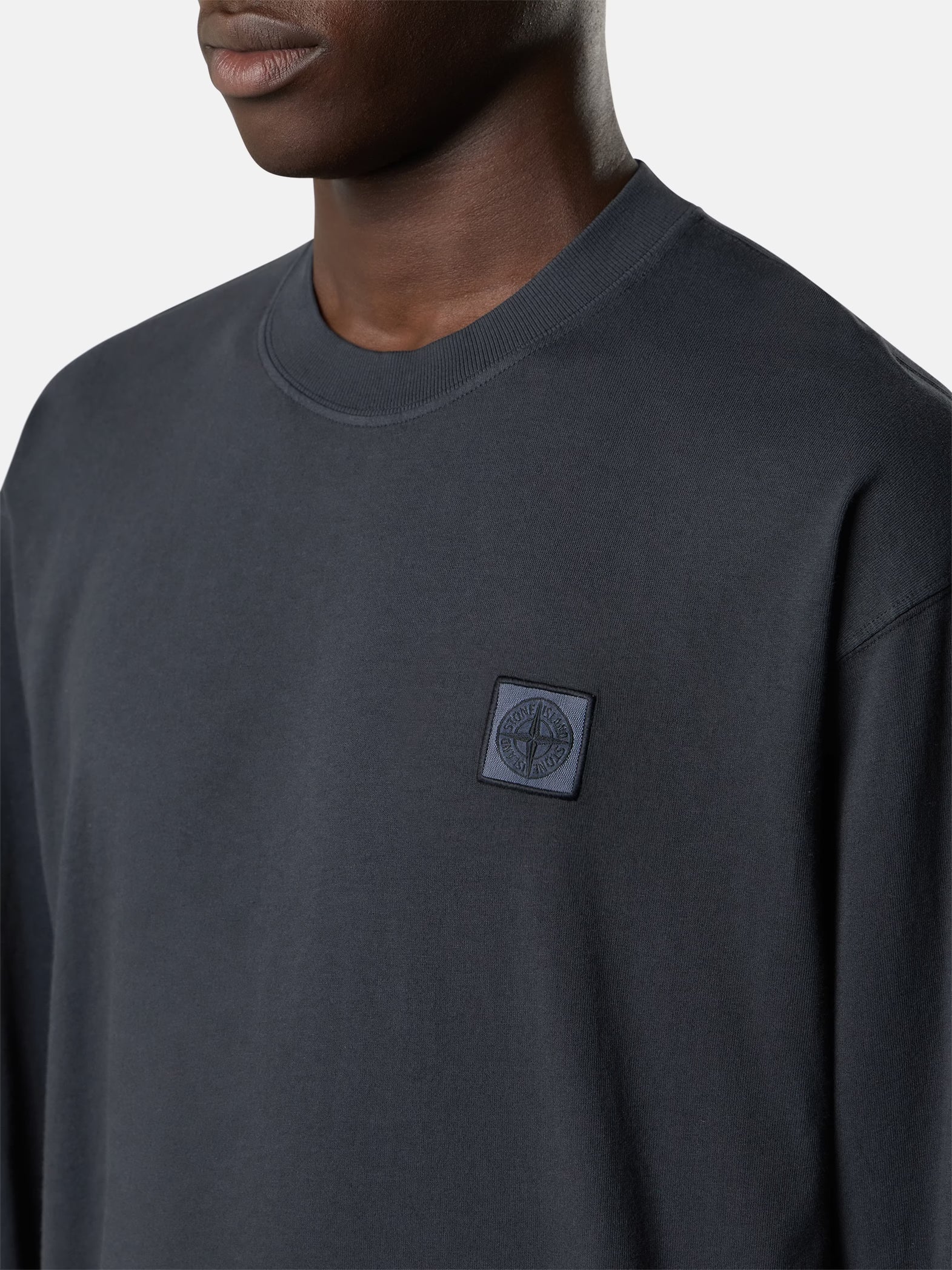 ORGANIC COTTON JERSEY LONG-SLEEVE T-SHIRT - NAVY