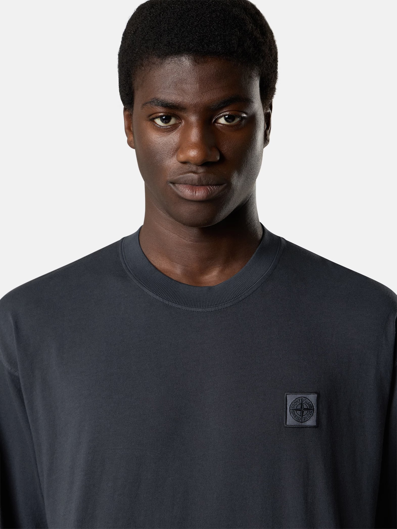 ORGANIC COTTON JERSEY LONG-SLEEVE T-SHIRT - NAVY