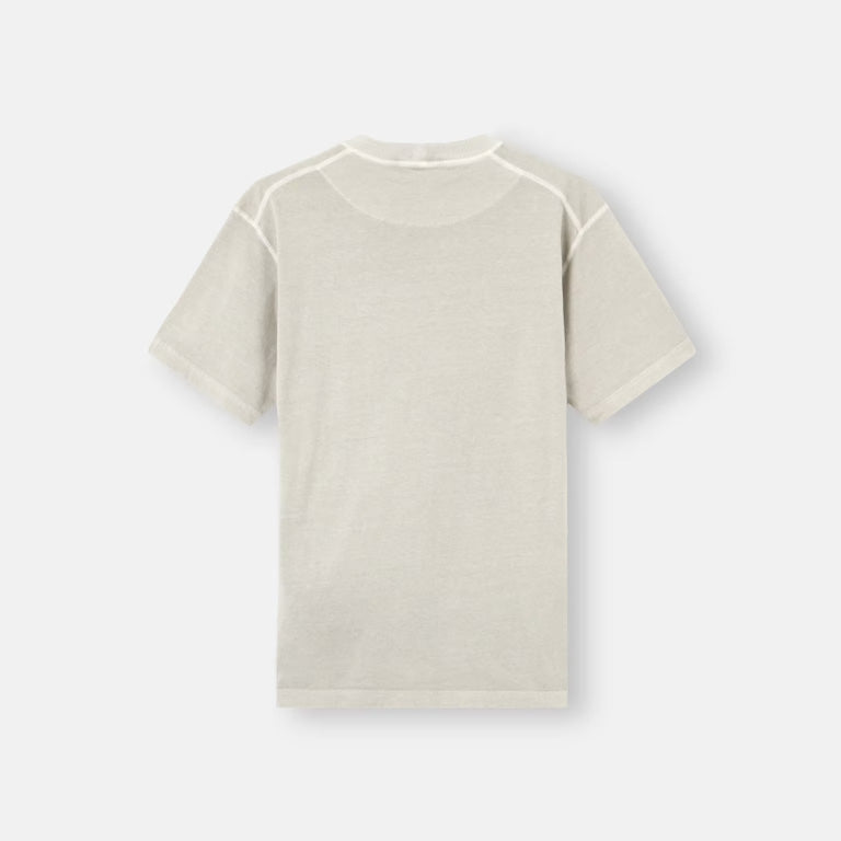 ORGANIC COTTON JERSEY 'FISSATO' EFFECT  T-SHIRT - PEARL GREY