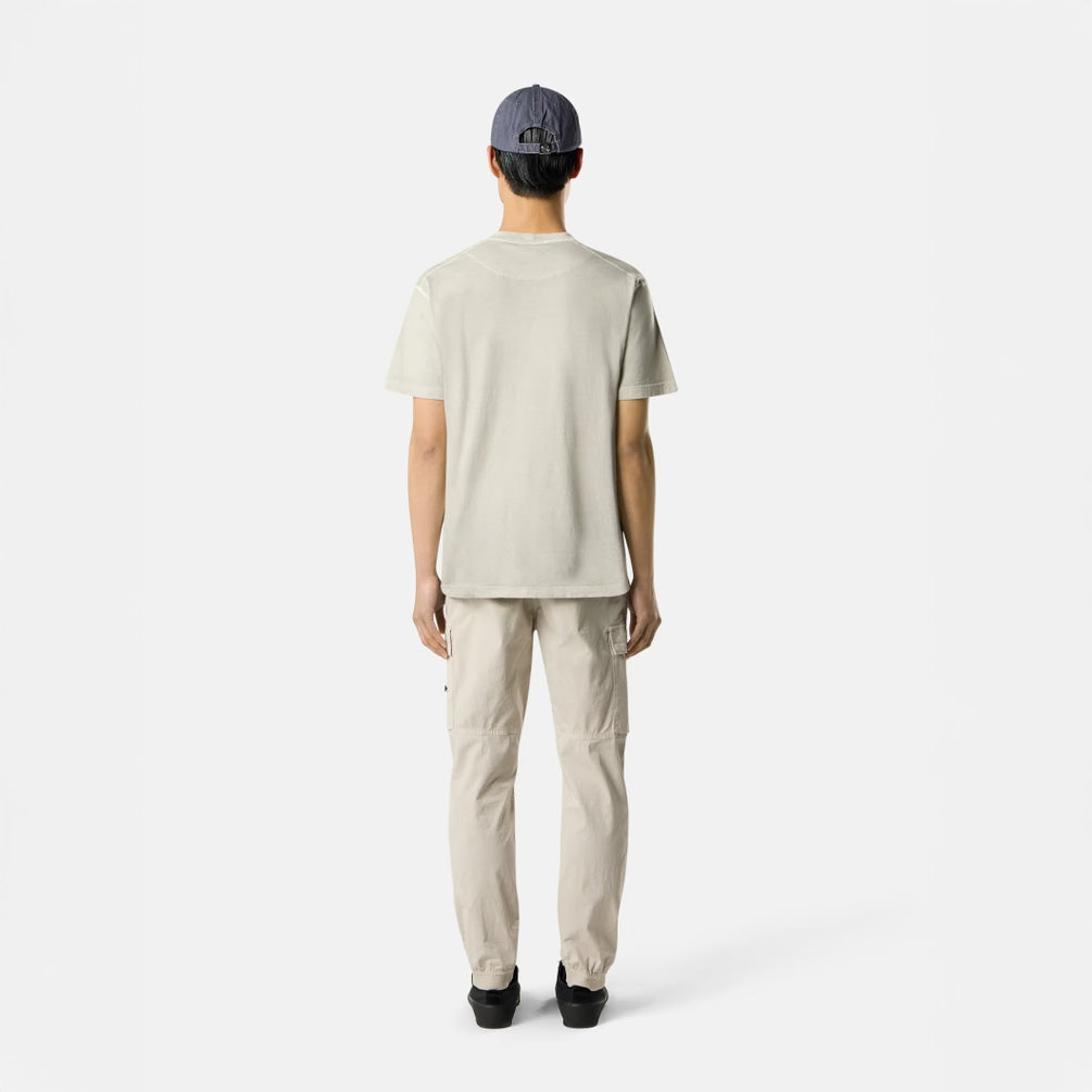 ORGANIC COTTON JERSEY 'FISSATO' EFFECT  T-SHIRT - PEARL GREY